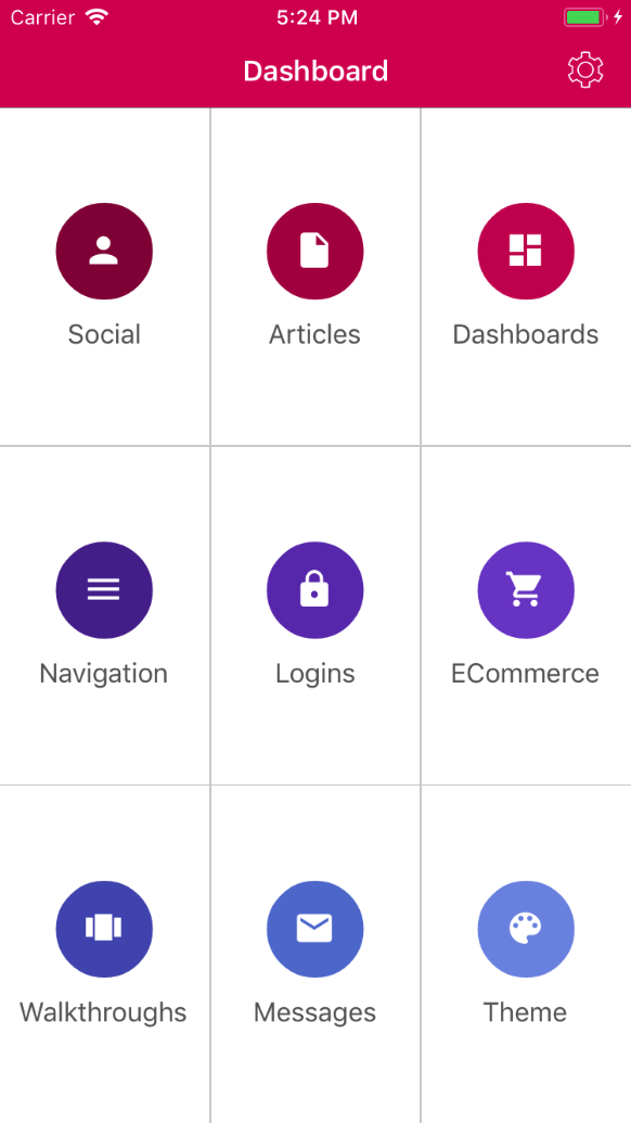 Grial Default Icons Font Family rendered sample